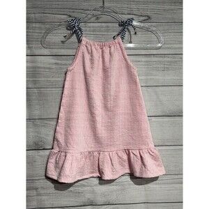 Vince Camuto dress girls 5 pink and white Love Tassel Tie Tank Dress